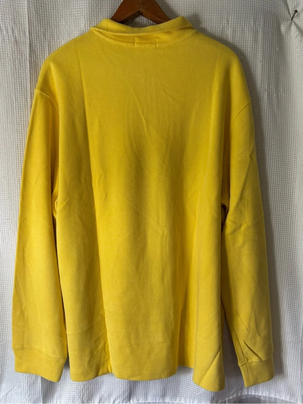 Polo Ralph Lauren Mens XXL  1/4 Zip Sweater Yellow Long Sleeve 100% Cotton